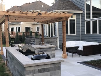 outdoor patio with kitchen